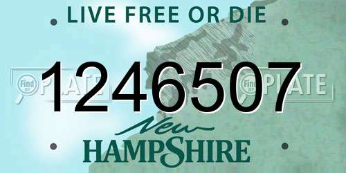 1246507 New Hampshire License Plate