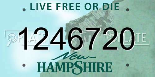 1246720 New Hampshire License Plate