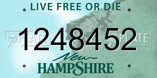 1248452 New Hampshire License Plate