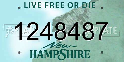 1248487 New Hampshire License Plate