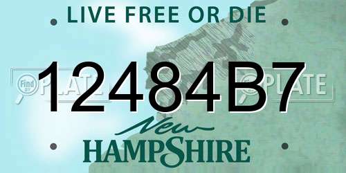 12484B7 New Hampshire License Plate