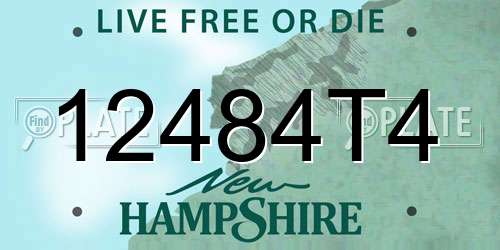 12484T4 New Hampshire License Plate