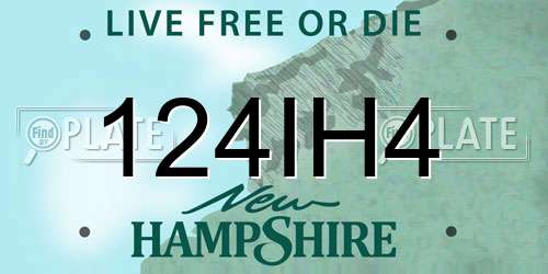 124IH4 New Hampshire License Plate