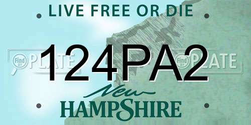 124PA2 New Hampshire License Plate