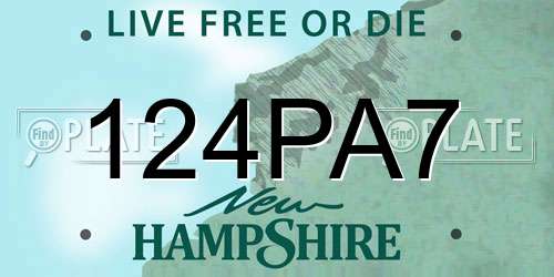 124PA7 New Hampshire License Plate