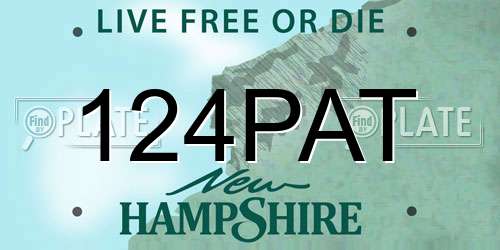 124PAT New Hampshire License Plate