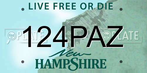 124PAZ New Hampshire License Plate