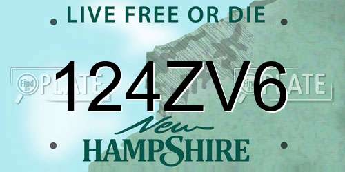 124ZV6 New Hampshire License Plate