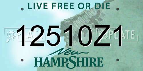 12510Z1 New Hampshire License Plate
