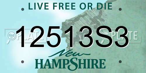 12513S3 New Hampshire License Plate