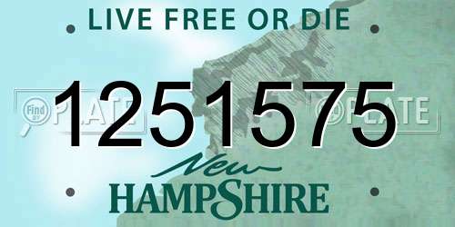 1251575 New Hampshire License Plate