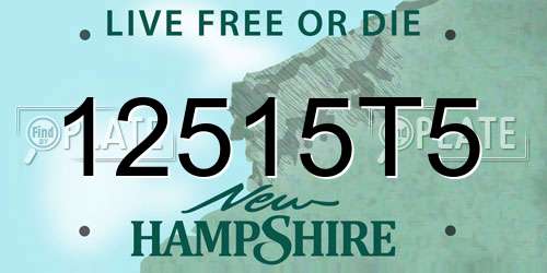12515T5 New Hampshire License Plate