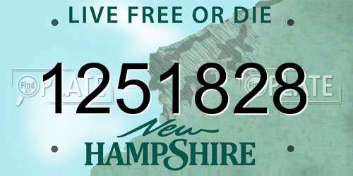 1251828 New Hampshire License Plate