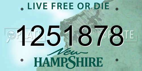 1251878 New Hampshire License Plate