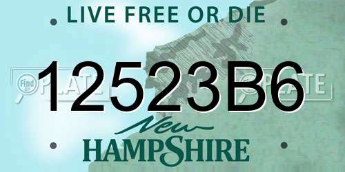 12523B6 New Hampshire License Plate