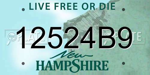 12524B9 New Hampshire License Plate