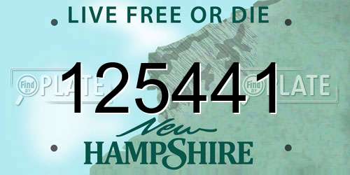 125441 New Hampshire License Plate