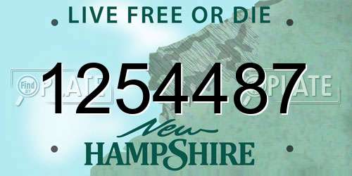 1254487 New Hampshire License Plate
