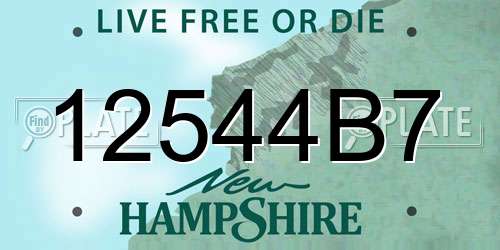 12544B7 New Hampshire License Plate
