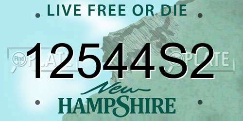 12544S2 New Hampshire License Plate