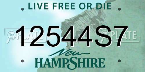 12544S7 New Hampshire License Plate