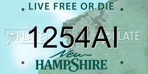 1254AI New Hampshire License Plate