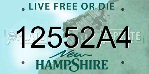 12552A4 New Hampshire License Plate