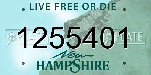 1255401 New Hampshire License Plate