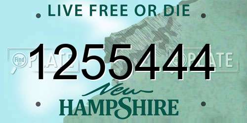1255444 New Hampshire License Plate