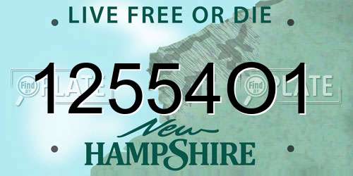 12554O1 New Hampshire License Plate
