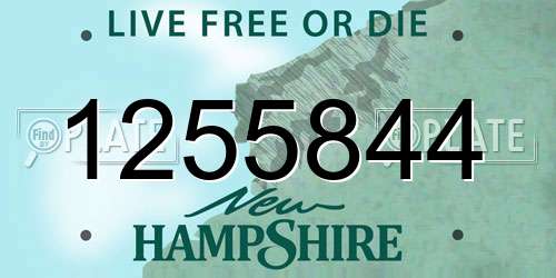 1255844 New Hampshire License Plate