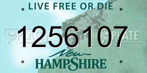 1256107 New Hampshire License Plate