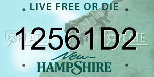 12561D2 New Hampshire License Plate