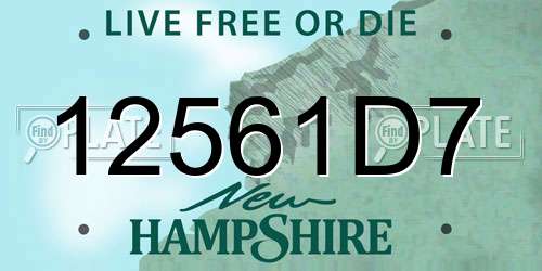 12561D7 New Hampshire License Plate
