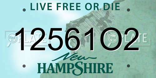 12561O2 New Hampshire License Plate