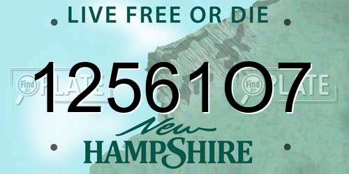 12561O7 New Hampshire License Plate