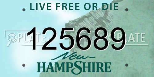 125689 New Hampshire License Plate
