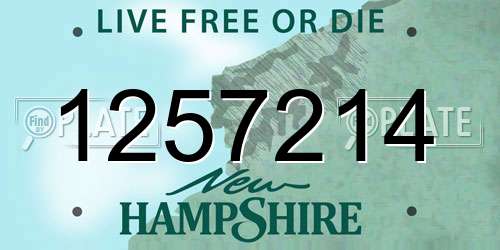 1257214 New Hampshire License Plate