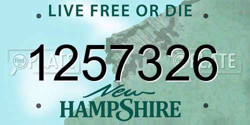 1257326 New Hampshire License Plate