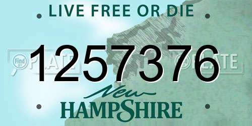 1257376 New Hampshire License Plate
