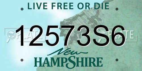 12573S6 New Hampshire License Plate