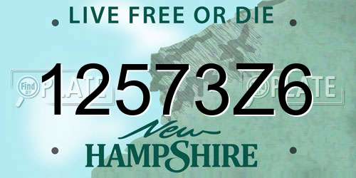 12573Z6 New Hampshire License Plate