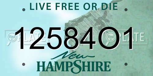 12584O1 New Hampshire License Plate