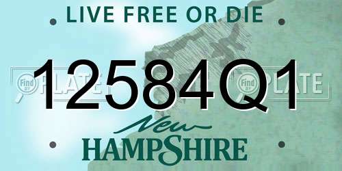 12584Q1 New Hampshire License Plate
