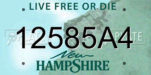 12585A4 New Hampshire License Plate