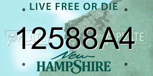 12588A4 New Hampshire License Plate