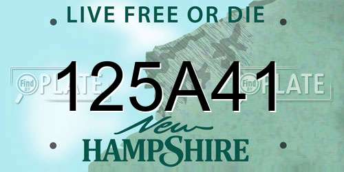 125A41 New Hampshire License Plate
