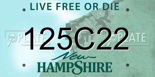 125C22 New Hampshire License Plate