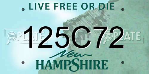 125C72 New Hampshire License Plate