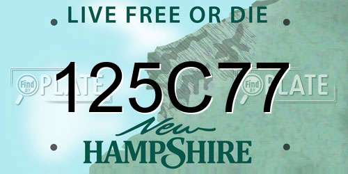 125C77 New Hampshire License Plate